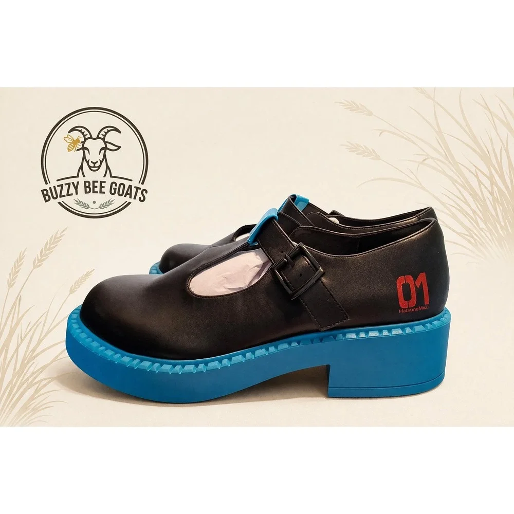 HATSUNE MIKU PLATFORM MARY JANE SHOES BLACK BLUE SIZE 9 WOMENS